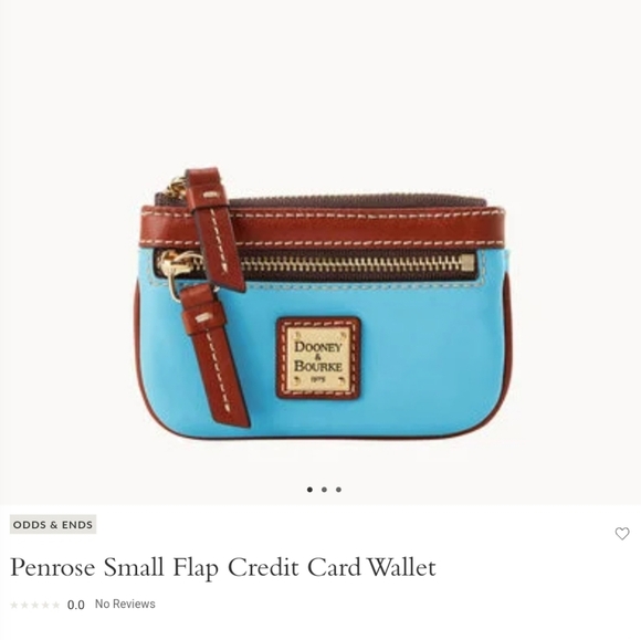 Dooney & Bourke Handbags - DOONEY & BOURKE PENROSE SMALL FLAP CREDIT CARD WALLET w/KEYCHAIN LIGHT BLUE NWT